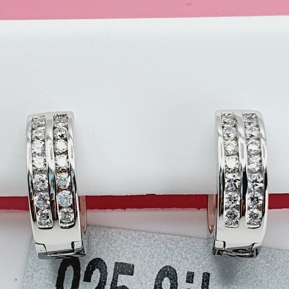 - "925 Sterling Silver Cubic Zirconia Earrings, U19254647 - Picture 7 of 11